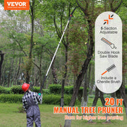 Manual Pole Saw Extendable Tree Pruner 1.5 m-6.1 m Aluminum Alloy Pole V952-SDGZJLHJSS6M55FPJV0