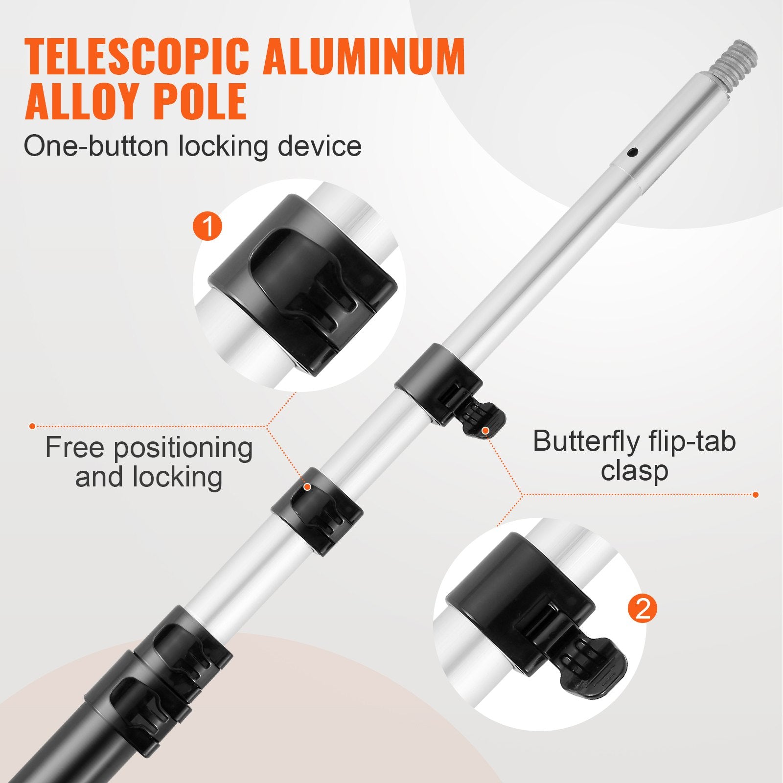 Manual Pole Saw Extendable Tree Pruner 1.5 m-6.1 m Aluminum Alloy Pole V952-SDGZJLHJSS6M55FPJV0