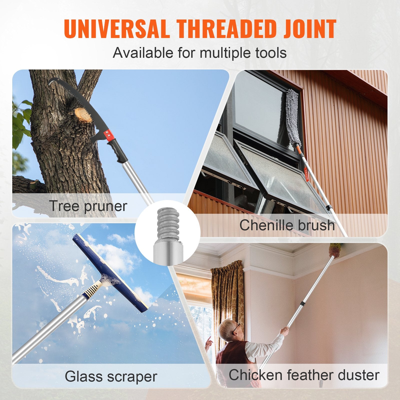 Manual Pole Saw Extendable Tree Pruner 1.5 m-6.1 m Aluminum Alloy Pole V952-SDGZJLHJSS6M55FPJV0