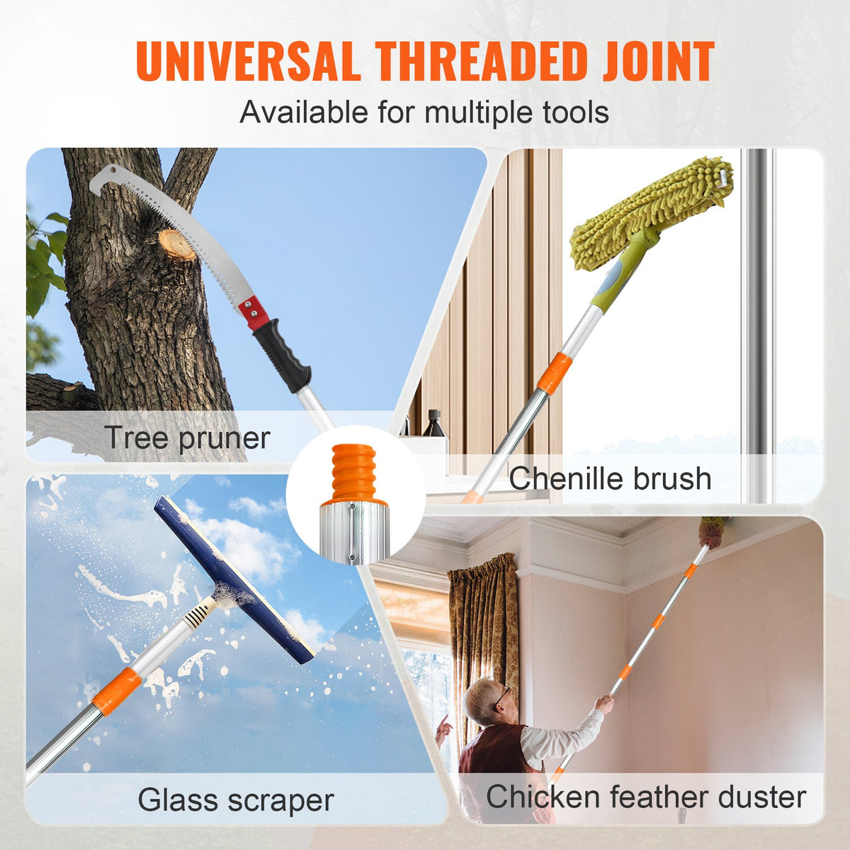 Manual Pole Saw Extendable Tree Pruner 1.4 m-3 m Aluminum Alloy Pole V952-SDGZJLHJZZ3M7QUFHV0