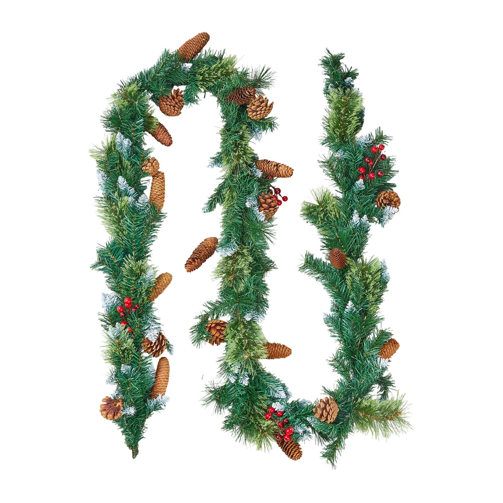 Christmas Garland, 2750mm Artificial Christmas Garland with Light String, Faux Greenery Decoration with Berry V952-SDHDHHSYSG9FC6AVU001V9
