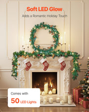 Christmas Garland, 2750mm Artificial Christmas Garland with Light String, Faux Greenery Decoration with Berry V952-SDHDHHSYSG9FC6AVU001V9