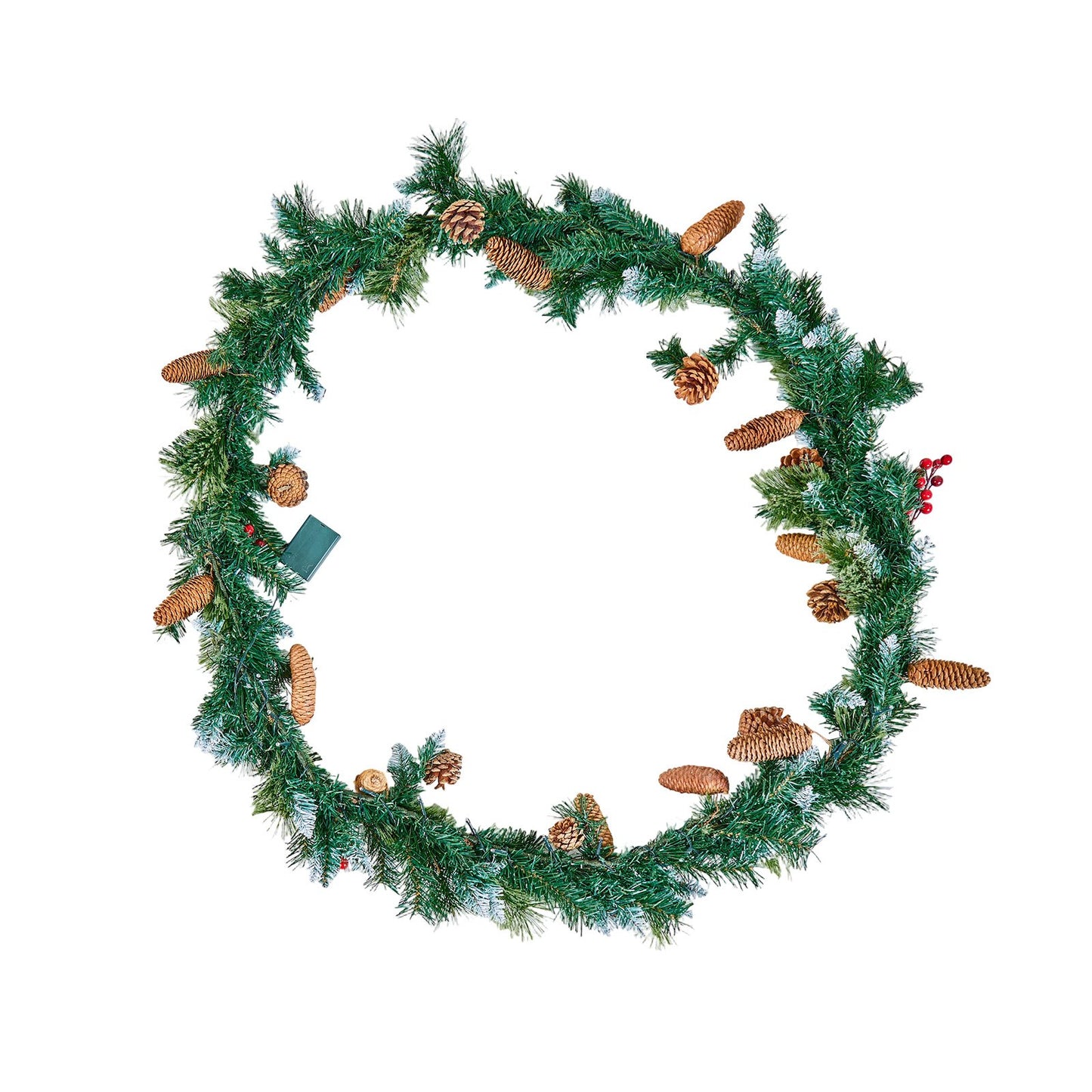 Christmas Garland, 2750mm Artificial Christmas Garland with Light String, Faux Greenery Decoration with Berry V952-SDHDHHSYSG9FC6AVU001V9