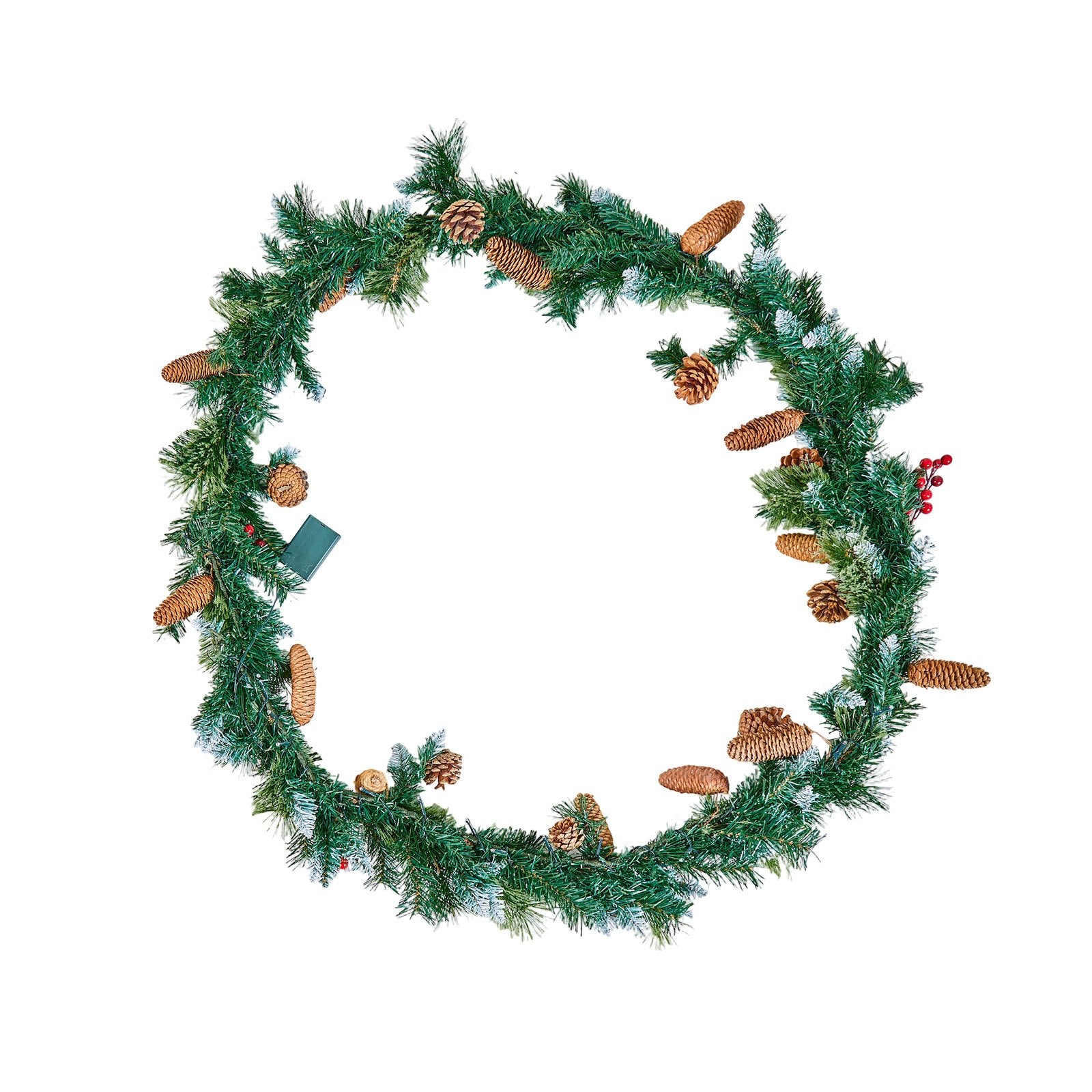 Christmas Garland, 2750mm Artificial Christmas Garland with Light String, Faux Greenery Decoration with Berry V952-SDHDHHSYSG9FC6AVU001V9