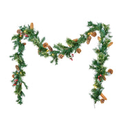 Christmas Garland, 2750mm Artificial Christmas Garland with Light String, Faux Greenery Decoration with Berry V952-SDHDHHSYSG9FC6AVU001V9