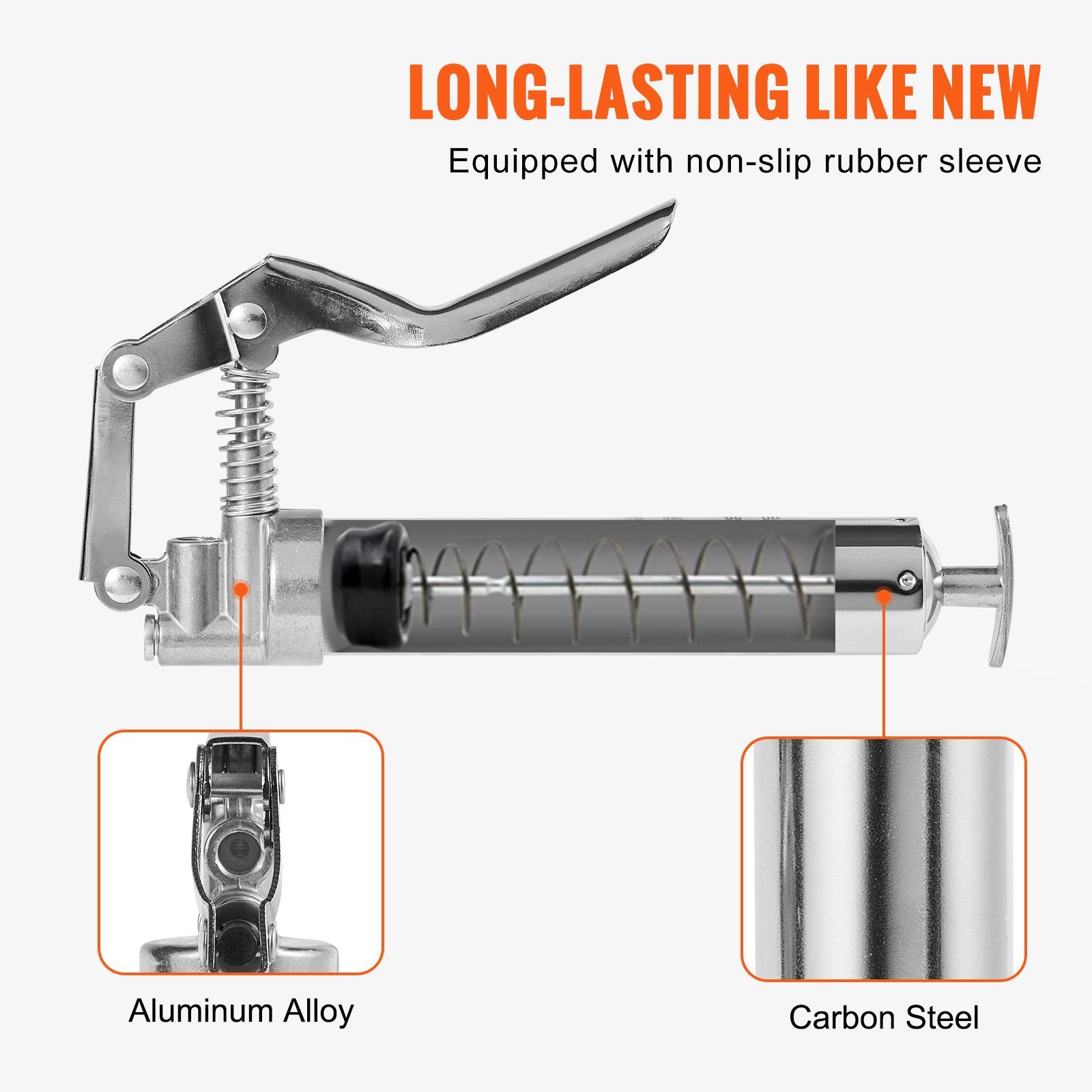 Pistol Grip Grease Gun, 3500 PSI, 4 OZ / 120 CC Capacity Heavy Duty Professional Grease Gun, with 11.65 Inch V952-SDHYQSQSW12INN429V0