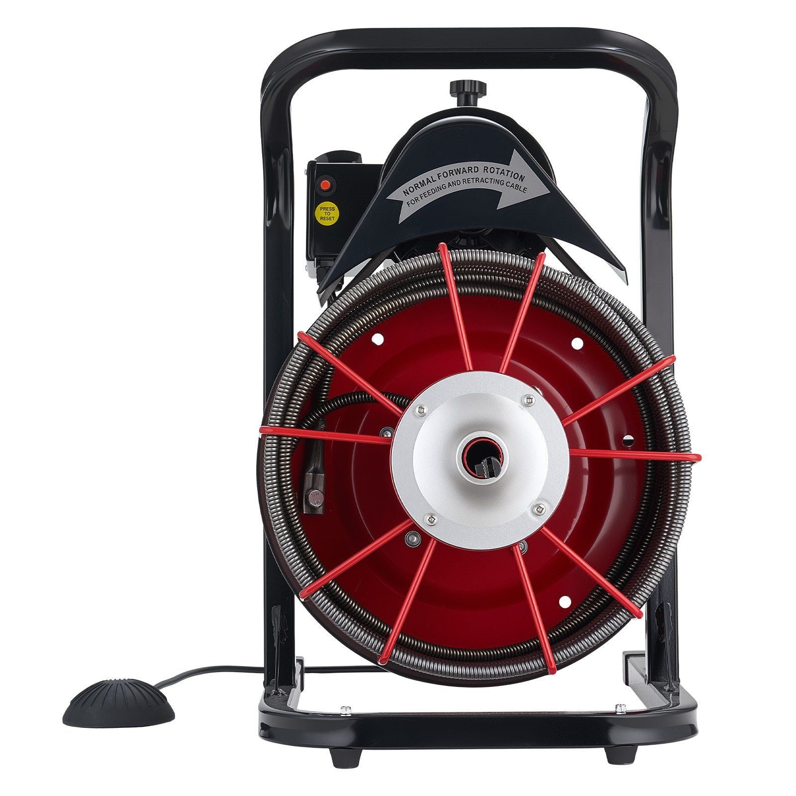 Drain Cleaner Machine 23m x 13mm, Sewer Snake Auger Manual Feed with 4 Cutters & Air-activated Foot Switch V952-SDJJKLSGDSTJGDO6A002V3