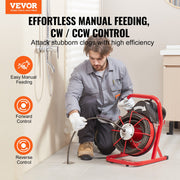 Drain Cleaner Machine Drain Auger 75FT x 1/2 Inch Manual Feed & 4 Cutters V952-SDJJKLSGDSTJGDO6AV3