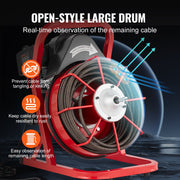 Drain Cleaner Machine Drain Auger 75FT x 1/2 Inch Manual Feed & 4 Cutters V952-SDJJKLSGDSTJGDO6AV3