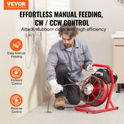 Drain Cleaner Machine Drain Auger 50FT x 3/8 Inch Manual Feed & 4 Cutters V952-SDJJKLSGDSTJVQGHEV3