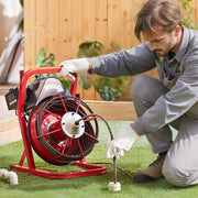 Drain Cleaner Machine Drain Auger 50FT x 3/8 Inch Manual Feed & 4 Cutters V952-SDJJKLSGDSTJVQGHEV3