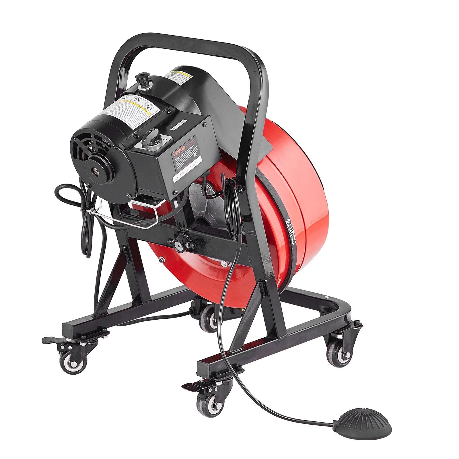 Drain Cleaner Machine 50FT x 1/2 Inch Manual Feed Snake Auger with Wheels V952-SDJJKLSGDSTJWGUIYV3