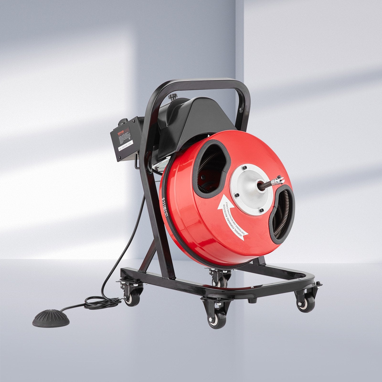 Drain Cleaner Machine 50FT x 1/2 Inch Manual Feed Snake Auger with Wheels V952-SDJJKLSGDSTJWGUIYV3