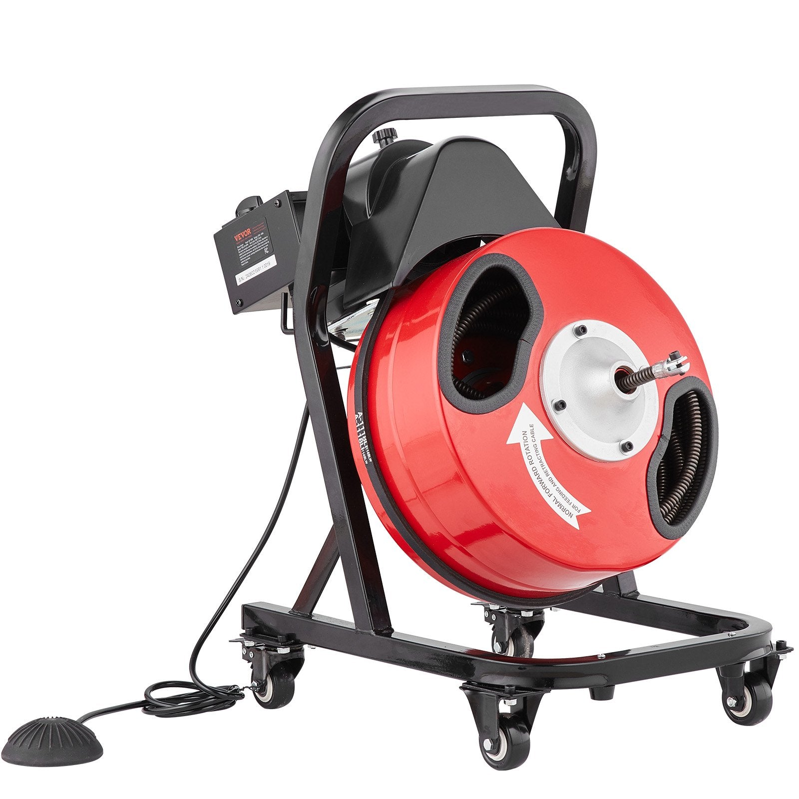 Drain Cleaner Machine 50FT x 1/2 Inch Manual Feed Snake Auger with Wheels V952-SDJJKLSGDSTJWGUIYV3