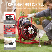 Drain Cleaner Machine Drain Auger 50FT x 1/2 Inch Manual Feed & 4 Cutters V952-SDJJKLSGDSTJZQNLAV3