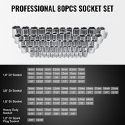 207-Piece Mechanics Tool Set 1/4" 3/8" 1/2" Drive Sockets SAE and Metric V952-SDJXGJTZ14384PX0VV0