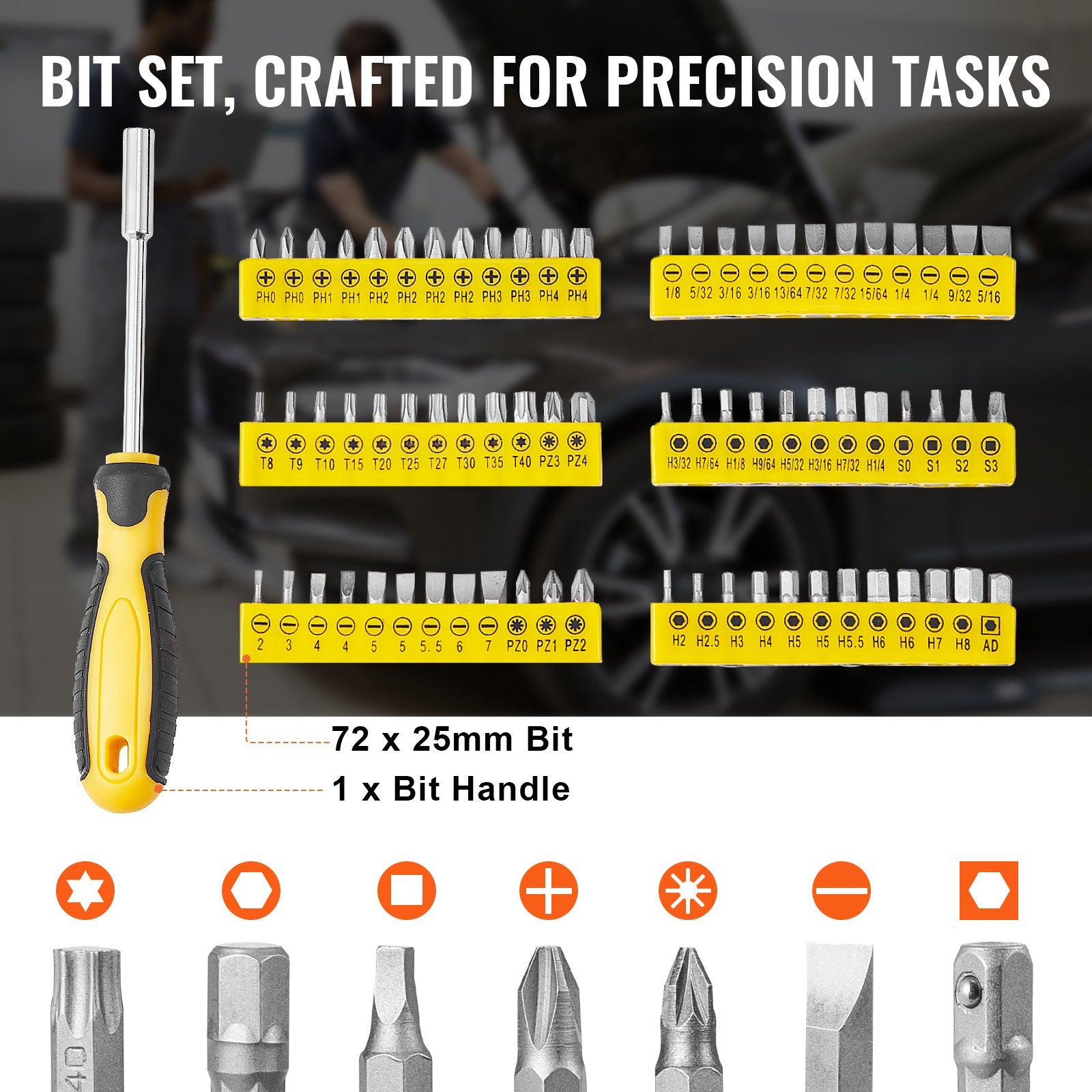 207-Piece Mechanics Tool Set 1/4" 3/8" 1/2" Drive Sockets SAE and Metric V952-SDJXGJTZ14384PX0VV0