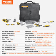 207-Piece Mechanics Tool Set 1/4" 3/8" 1/2" Drive Sockets SAE and Metric V952-SDJXGJTZ14384PX0VV0