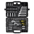 121-Piece Mechanics Tool Set 1/4" 3/8" 1/2" Drive Sockets SAE and Metric V952-SDJXGJTZ1438OZV5AV0