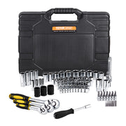 121-Piece Mechanics Tool Set 1/4" 3/8" 1/2" Drive Sockets SAE and Metric V952-SDJXGJTZ1438OZV5AV0