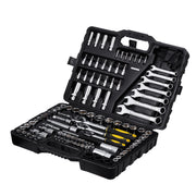 121-Piece Mechanics Tool Set 1/4" 3/8" 1/2" Drive Sockets SAE and Metric V952-SDJXGJTZ1438OZV5AV0