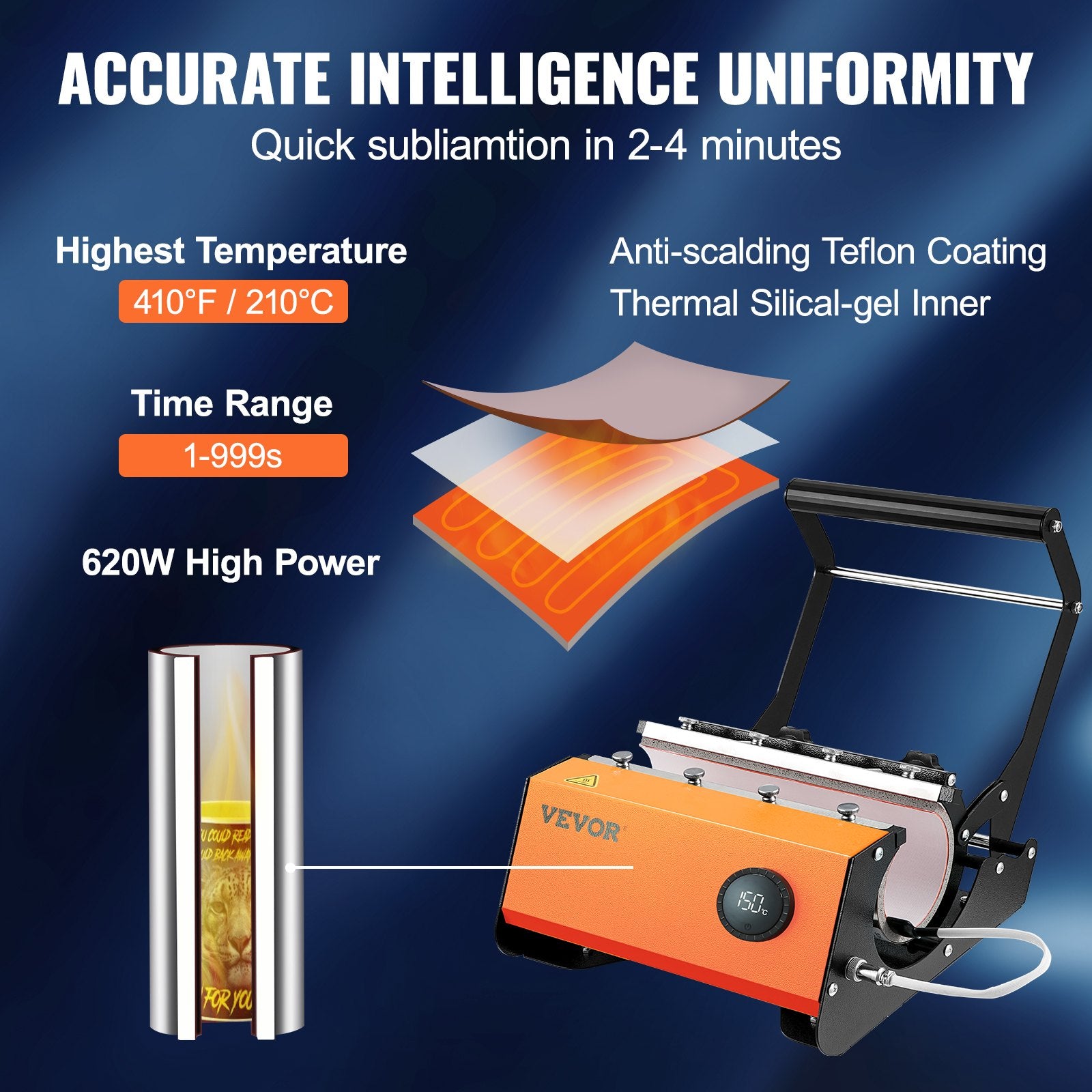 Mug Heat Press Tumbler Heat Press Machine Sublimation Printing 11-30oz Cup V952-SDKBJ600W30OZ607EV3