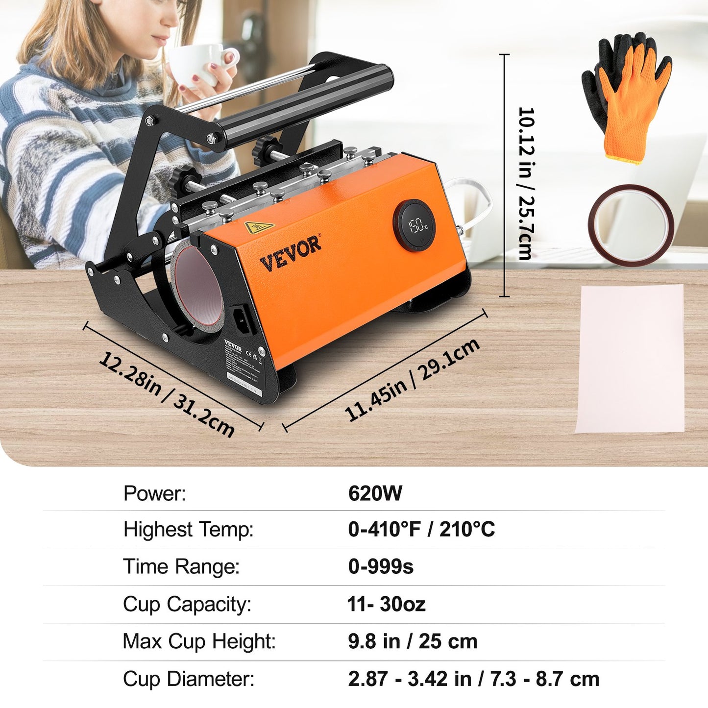 Mug Heat Press Tumbler Heat Press Machine Sublimation Printing 11-30oz Cup V952-SDKBJ600W30OZ607EV3
