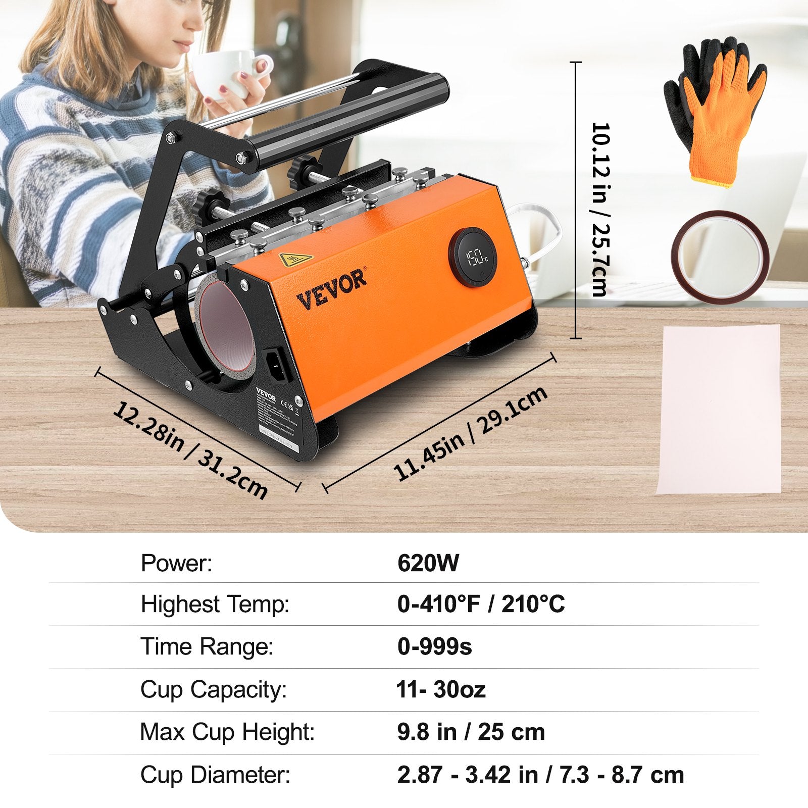 Mug Heat Press Tumbler Heat Press Machine Sublimation Printing 11-30oz Cup V952-SDKBJ600W30OZ607EV3