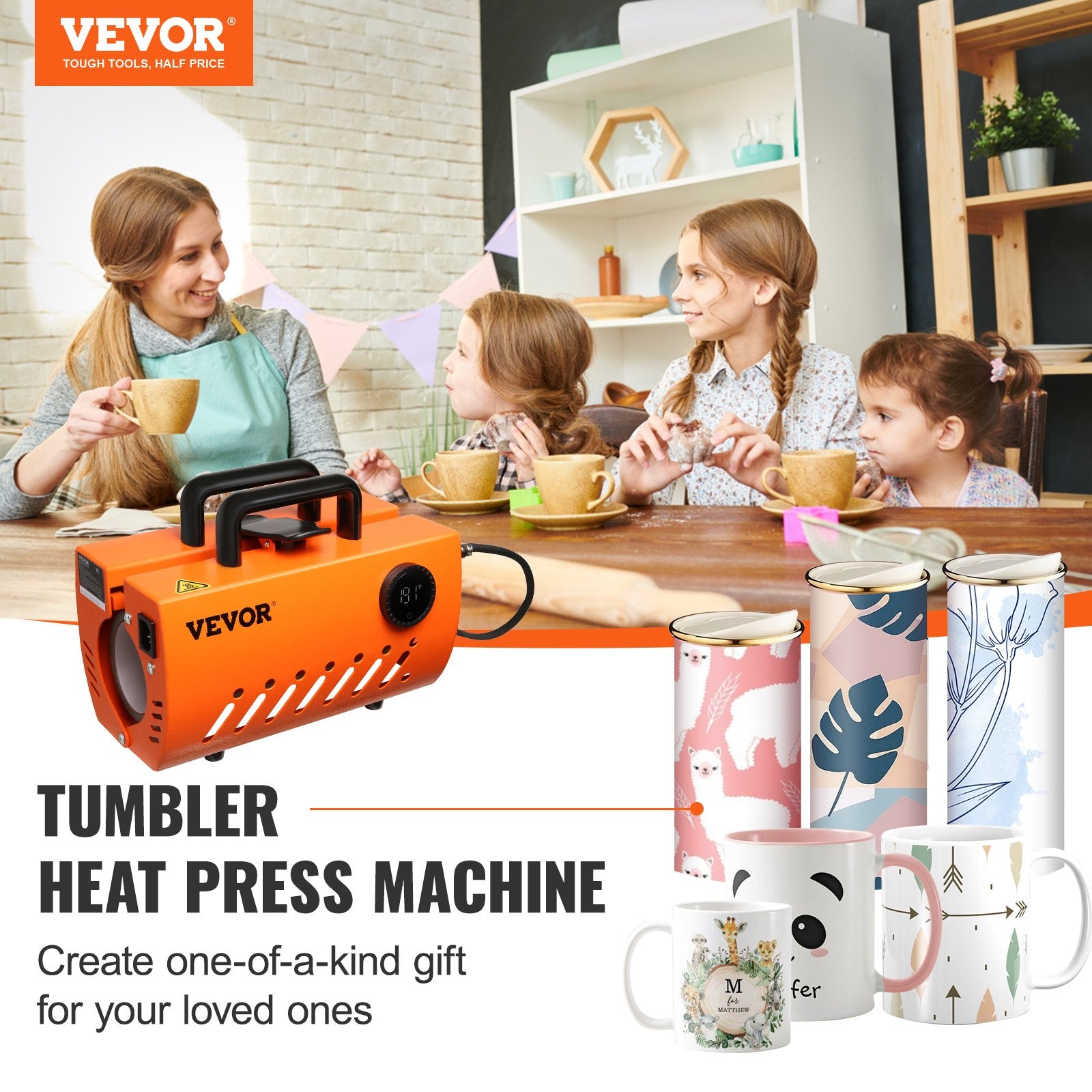 Mug Heat Press, 30oz Tumbler Heat Press Machine, Sublimation Transfer 11-15oz 16-25oz 30oz Straight Skinny V952-SDKBJ600W30OZZJVOV3