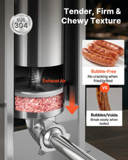 Manual Sausage Stuffer, 11 LBS / 5 L Vertical Meat Stuffer, Dual-Speed Sausage Casing Meat Filling Machine, V952-SDKGCJLS5L00GQ3T6001V0