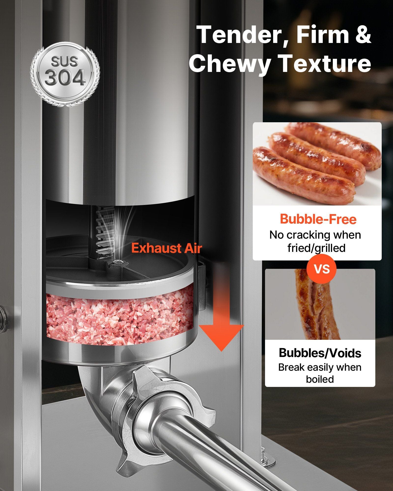 Manual Sausage Stuffer, 11 LBS / 5 L Vertical Meat Stuffer, Dual-Speed Sausage Casing Meat Filling Machine, V952-SDKGCJLS5L00GQ3T6001V0