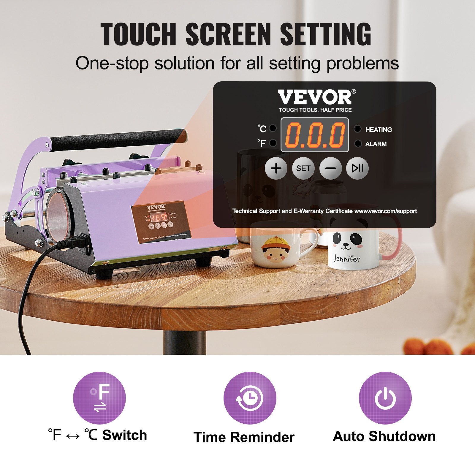 Tumbler Heat Press Machine 11-30oz Mug Press Sublimation Tumblers Purple V952-SDKKBJAYAJXSJTX79V3