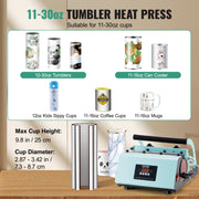 Tumbler Heat Press Machine 11-30oz Mug Press Sublimation Tumblers Green V952-SDKKBJAYAJXSU9GD9V3