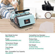 Tumbler Heat Press Machine 11-30oz Mug Press Sublimation Tumblers Green V952-SDKKBJAYAJXSU9GD9V3