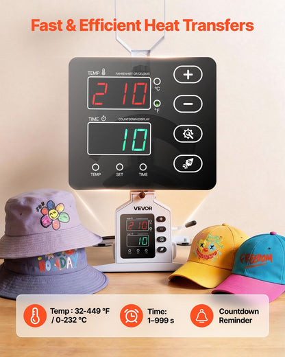 Hat Heat Press Machine, with 4 Interchangeable Platens and Caps Stretcher, Precise Temperature & Time V952-SDKMJBS854YCBQVIG001V3