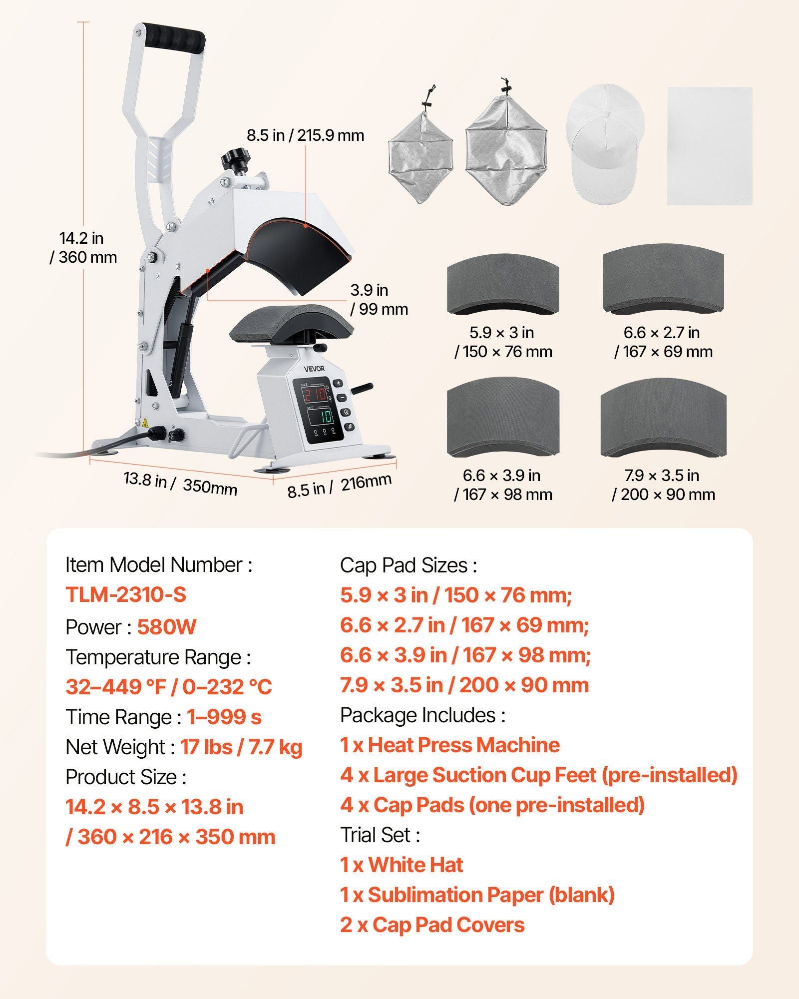 Hat Heat Press Machine, with 4 Interchangeable Platens and Caps Stretcher, Precise Temperature & Time V952-SDKMJBS854YCBQVIG001V3