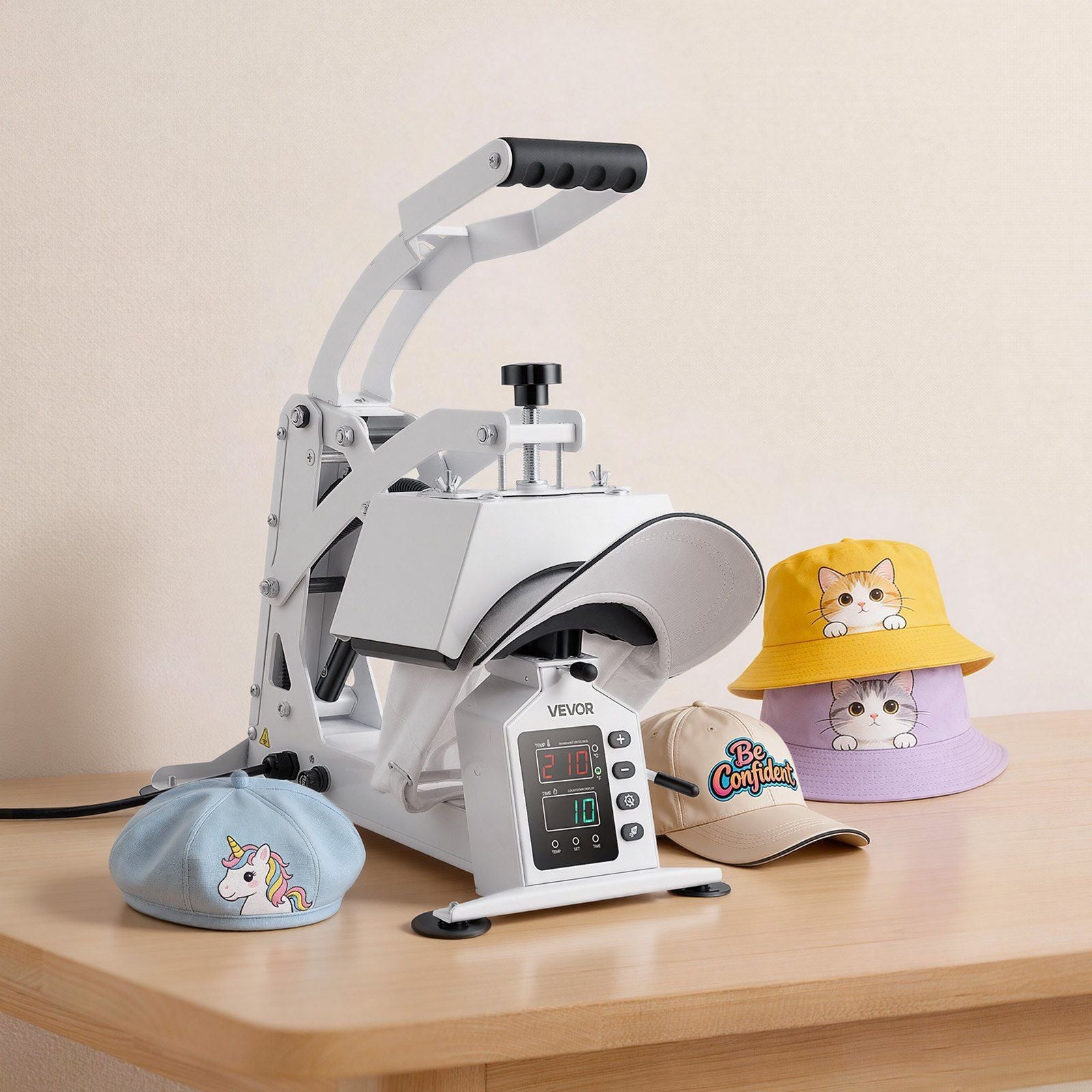 Hat Heat Press Machine, with 4 Interchangeable Platens and Caps Stretcher, Precise Temperature & Time V952-SDKMJBS854YCBQVIG001V3