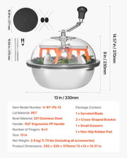 Bud Leaf Bowl Trimmer, 335 mm Manual Bud Trimmer, with Sharp Stainless Steel Blades, Visual Cutting, Wet & V952-SDKSCJ13YCSDM3MZQ001V0