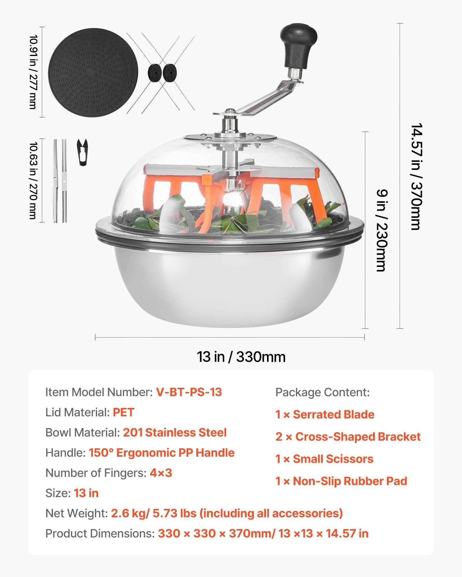 Bud Leaf Bowl Trimmer, 335 mm Manual Bud Trimmer, with Sharp Stainless Steel Blades, Visual Cutting, Wet & V952-SDKSCJ13YCSDM3MZQ001V0