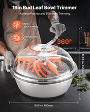 Bud Leaf Bowl Trimmer, 490 mm Manual Bud Trimmer, with Sharp Stainless Steel Blades, Visual Cutting, Wet & V952-SDKSCJ19YCSDLYB2M001V0