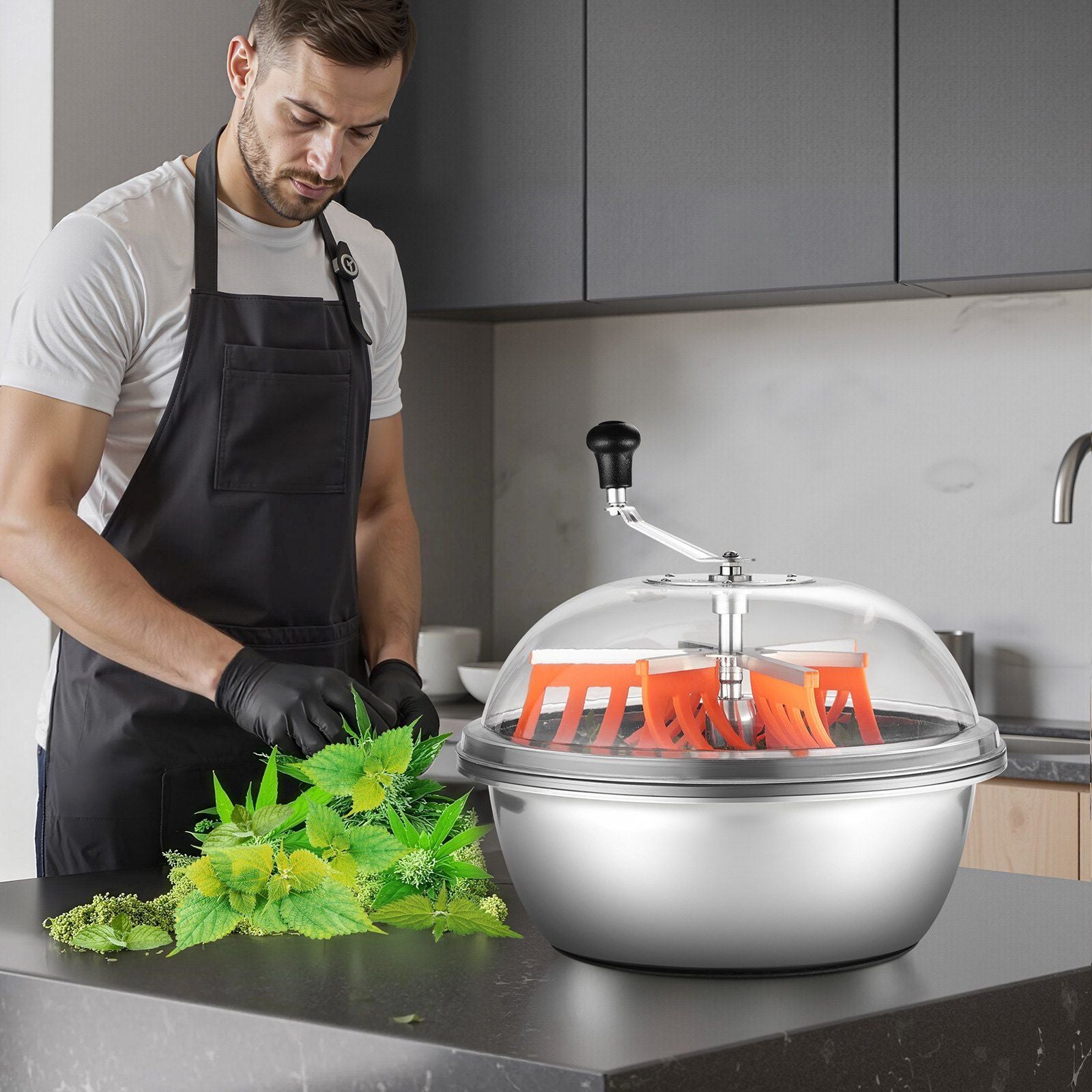 Bud Leaf Bowl Trimmer, 490 mm Manual Bud Trimmer, with Sharp Stainless Steel Blades, Visual Cutting, Wet & V952-SDKSCJ19YCSDLYB2M001V0