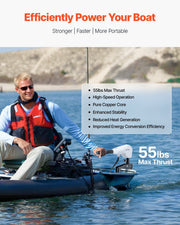 Electric Trolling Motor, Transom Mounted Outboard Boat Motors 12V 55lbs Thrust, 8-Speed Electric Boat Engine V952-SDKTDMD12V55PQZUV001V0