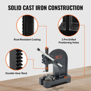 Arbor Press, 0.5 Ton Manual Arbor Press, 11.68" Maximum Height, Cast Iron Heavy-duty Manual Desktop Arbor V952-SDKYLJGG05T0AP25JV0