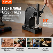 Arbor Press, 1 Ton Manual Arbor Press, 5.9" Maximum Height, Cast Iron Heavy-duty Manual Desktop Arbor Press, V952-SDKYLJGG1T00BW6W1V0