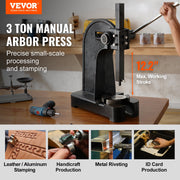 Arbor Press, 3 Ton Manual Arbor Press, 30.99" Maximum Height, Cast Iron Heavy-duty Manual Desktop Arbor V952-SDKYLJGG3T00FECX1V0