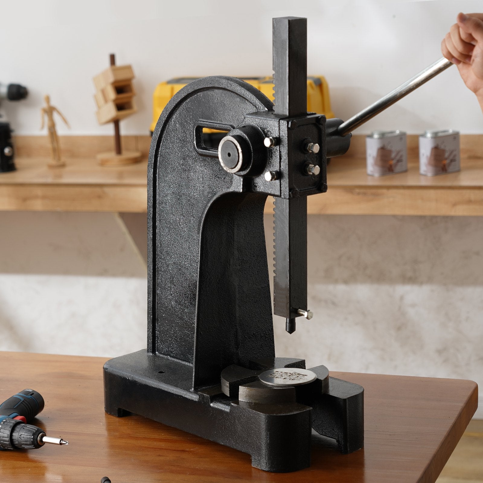 Arbor Press, 3 Ton Manual Arbor Press, 30.99" Maximum Height, Cast Iron Heavy-duty Manual Desktop Arbor V952-SDKYLJGG3T00FECX1V0