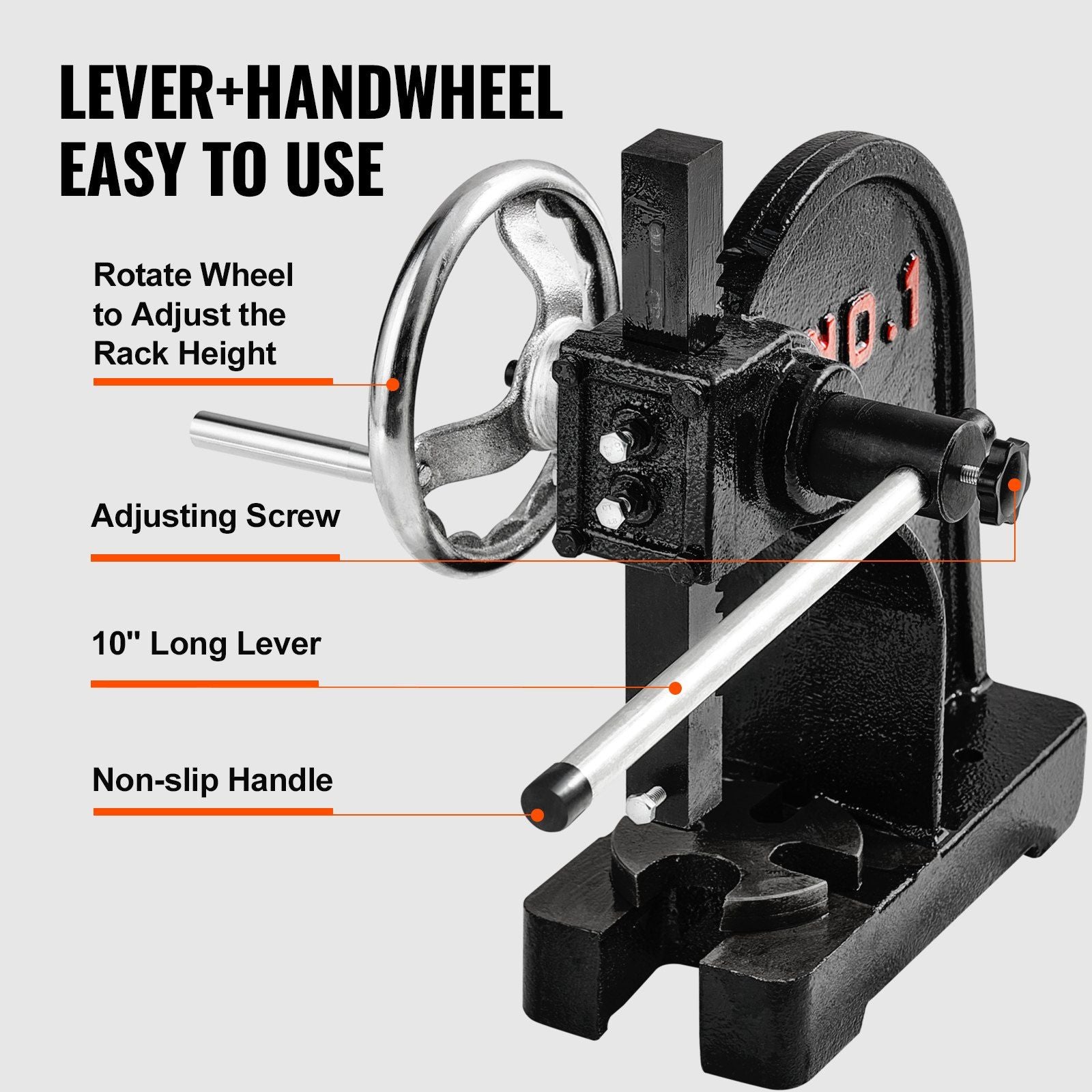 Arbor Press, 1 Ton Manual Arbor Press with Handwheel, 15cm Maximum Height, Cast Iron Heavy-duty Manual V952-SDKYLJGGSL1T2G169V0