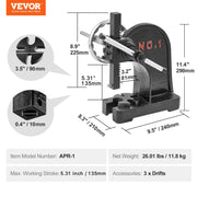 Arbor Press, 1 Ton Manual Arbor Press with Handwheel, 15cm Maximum Height, Cast Iron Heavy-duty Manual V952-SDKYLJGGSL1T2G169V0