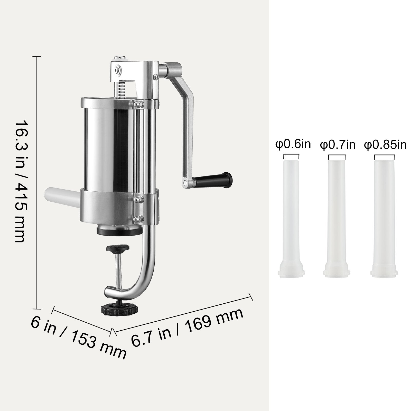 Sausage Stuffer 2.5LBS/1.5L Capacity Homemade Sausage Maker Stainless Steel V952-SDLSBXGGC15L18HO0V0