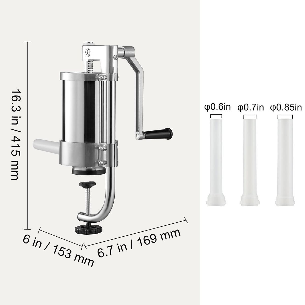 Sausage Stuffer 2.5LBS/1.5L Capacity Homemade Sausage Maker Stainless Steel V952-SDLSBXGGC15L18HO0V0